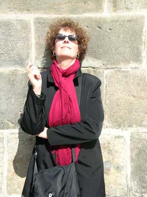 Carol enjoying Prague's sunshine