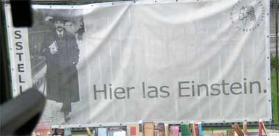 Sign celebrating Einstein in Berlin