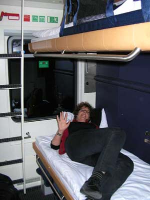 Our compartment on the overnight train from Berlin to Paris
