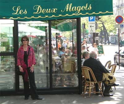 Carol at Les Deux Magots