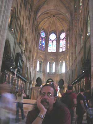 David inside Notre Dame