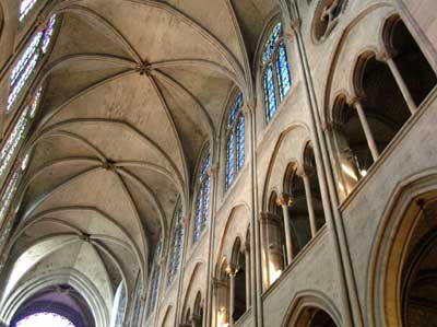 The vaulted ceiling at Notre Dam