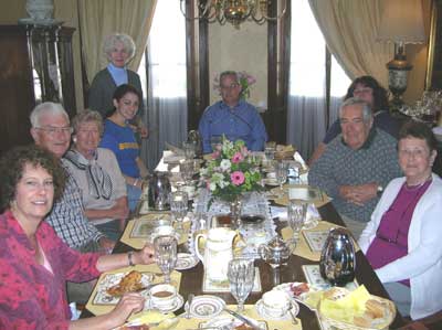 A happy group at breakfast at L' Atre Fleuri