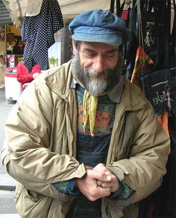 Interesting fellow at the marche - we bought berets from him