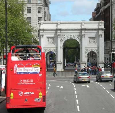 Marble Arch along the bus route