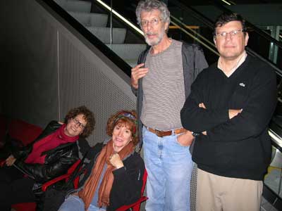 Carol, Muriel, Marc and Georges making the best of a long wait