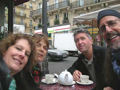 Carol, Annette, Michael and David enjoy a petit dejeuner