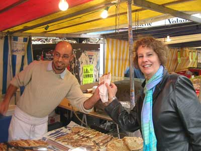 Carol at her favorite Parisien market