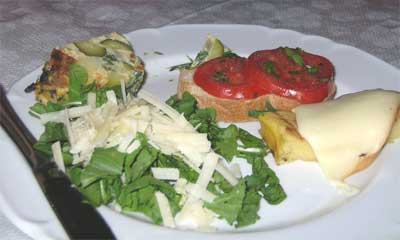 Incredible arugula salad at Vecchia Trattoria Buralli