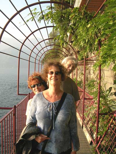 Carol, Muriel and Marc along the waters of Varenna at Lake Como
