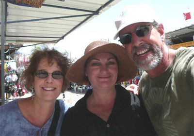 Carol, Anna and David on the Promenade in Eilat