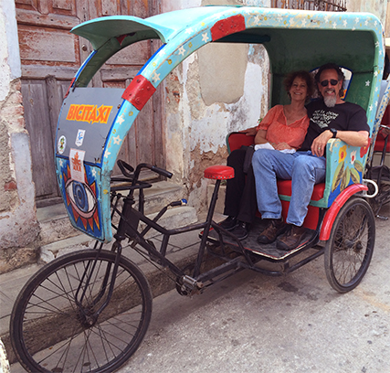In our taxi-bike in Camaguay