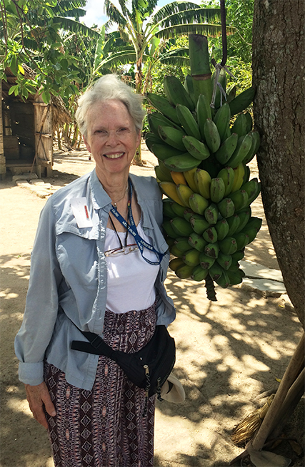 Jan with bananas at King Ranch