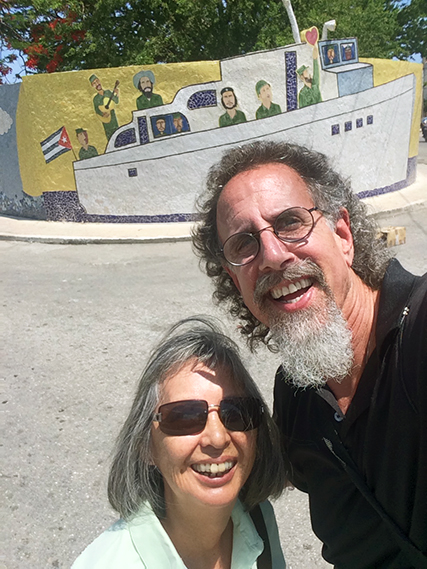With friend Charlene at Fusterlandia in Havana