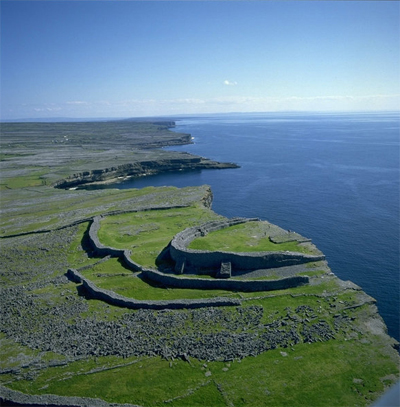 The fortress of Dun Aengus as seen from the air
