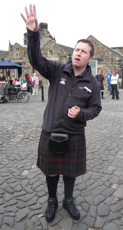 Our terrific guide at Edinburgh Castle