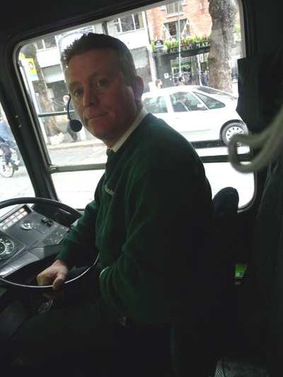 Our tour bus driver in Dublin