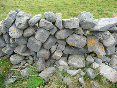 Typical construction of a stone wall on the Aran Islands