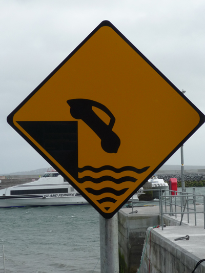 Sign at the dock on Innishmore
