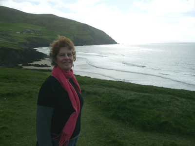 Carol somewhere along the coastline of Ireland's Dingle Peninsula