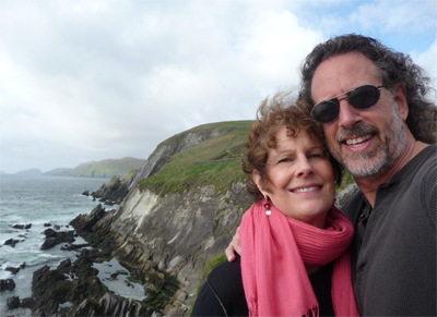Carol and David along the coastline of the Dingle Peninsula