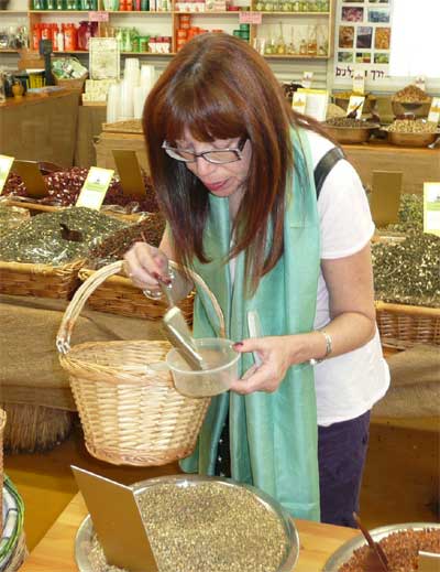 Meira at the spice shop