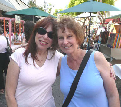 Meira and Carol enjoying the markets of Tel Aviv