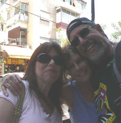 Meira, Carol and David on Sheinkin Street