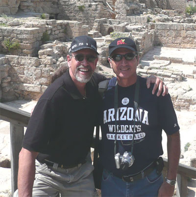 David and Shlomo at the ruins of Caesarea