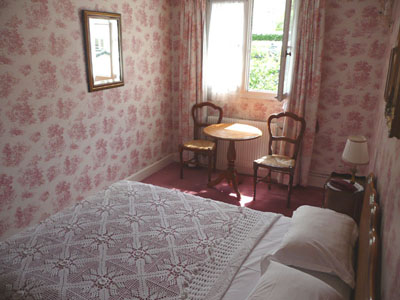 Our lovely room at Hotel Des Grandes Ecoles, overlooking the cool, lush, green gardens