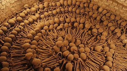 Catacomb at the Monestary or San Francisco, Lima, Peru
