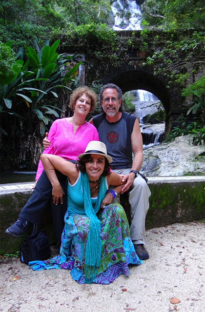 At a waterfall in the jungle above Rio