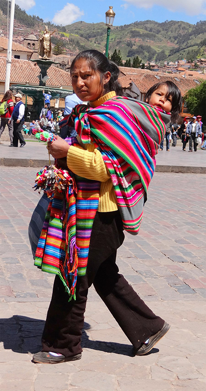 Vendor at the festival in Cuzco