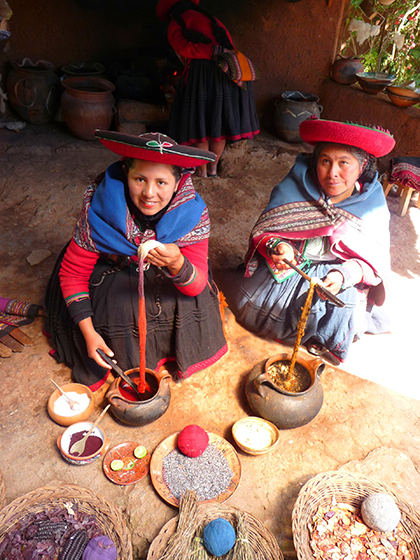 Peruvian methods of dying wool
