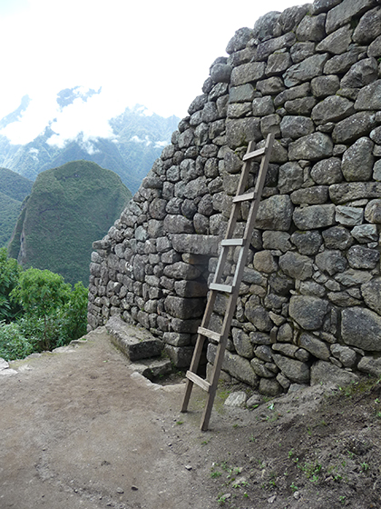 Ancient Inca stone wall at Machu Picchu