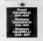 Stephane Grappelli is buried at Pere Lachasie